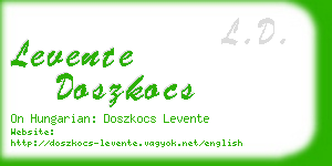 levente doszkocs business card